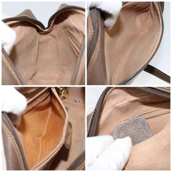 GUCCI GG Supreme Web Sherry Line Bag PVC Beige Gold - Picture 15 of 15